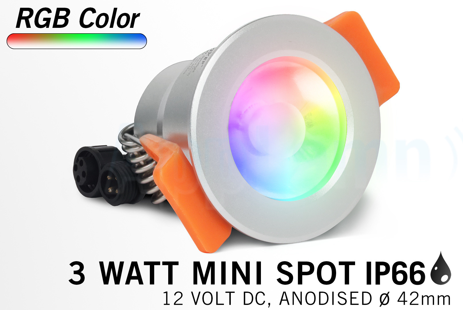 Mi·Light Miboxer 3W RGB Kleur Mini LED spotje. Waterdicht IP66, 12Volt, Ø 42mm