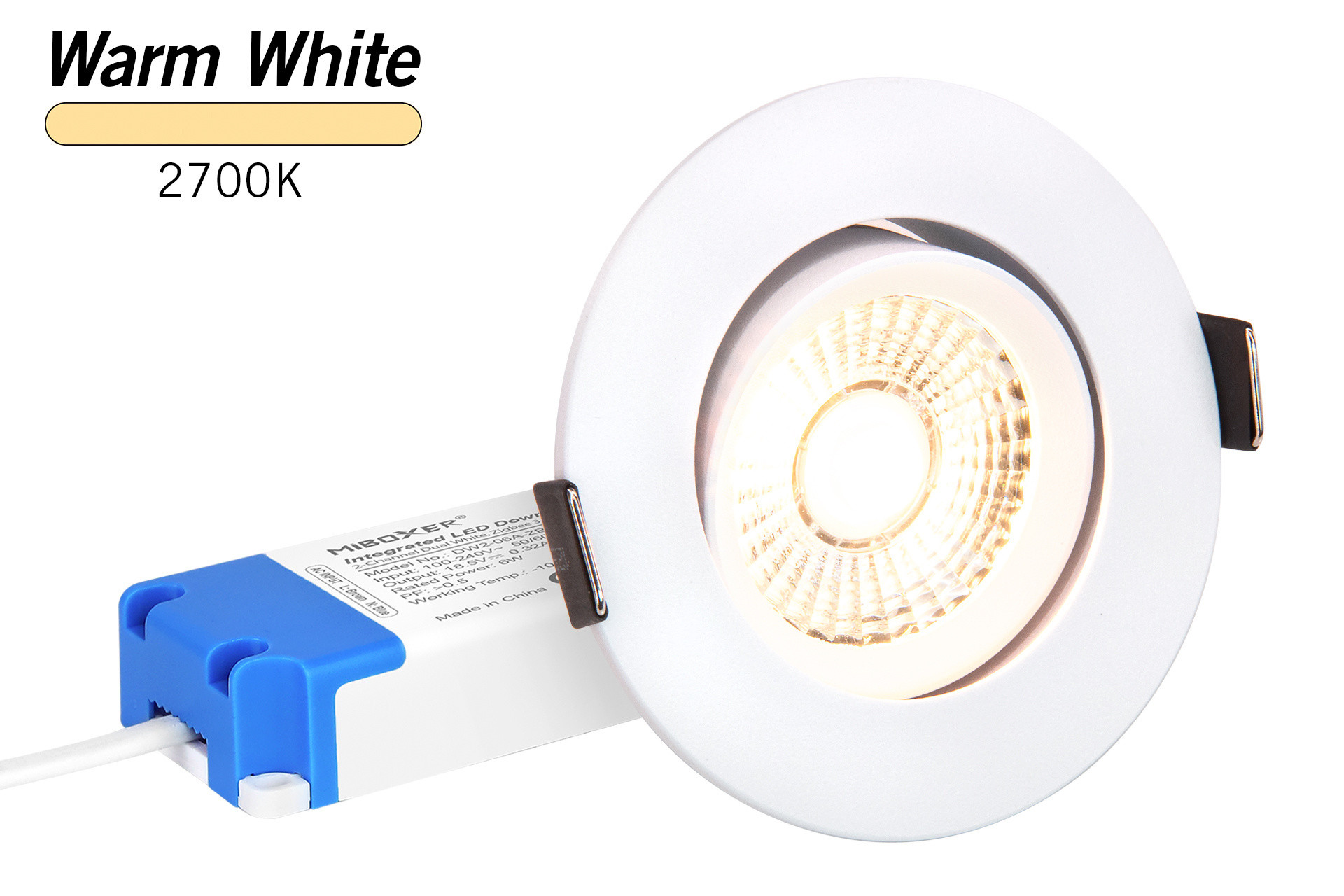 Mi·Light Mi-Light 6Watt Warm Wit 2700K LED Triac kantelbare Inbouwspot