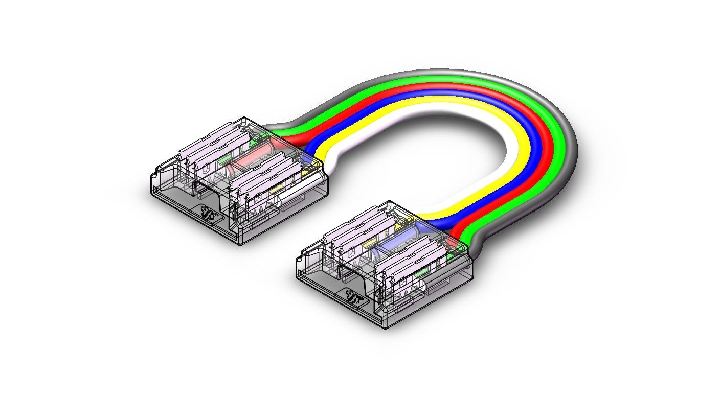 Flexibele connector voor COB RGB+Dual White Led Strips | Soldeervrij