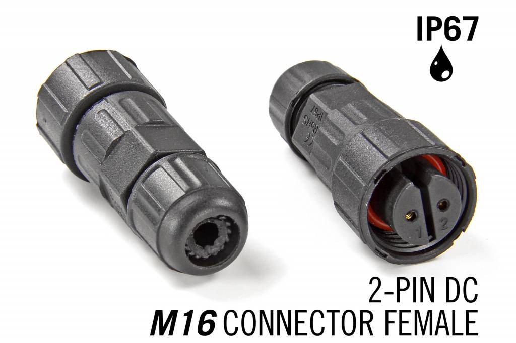 M16 2 Pin IP67 Waterdichte Female Connector