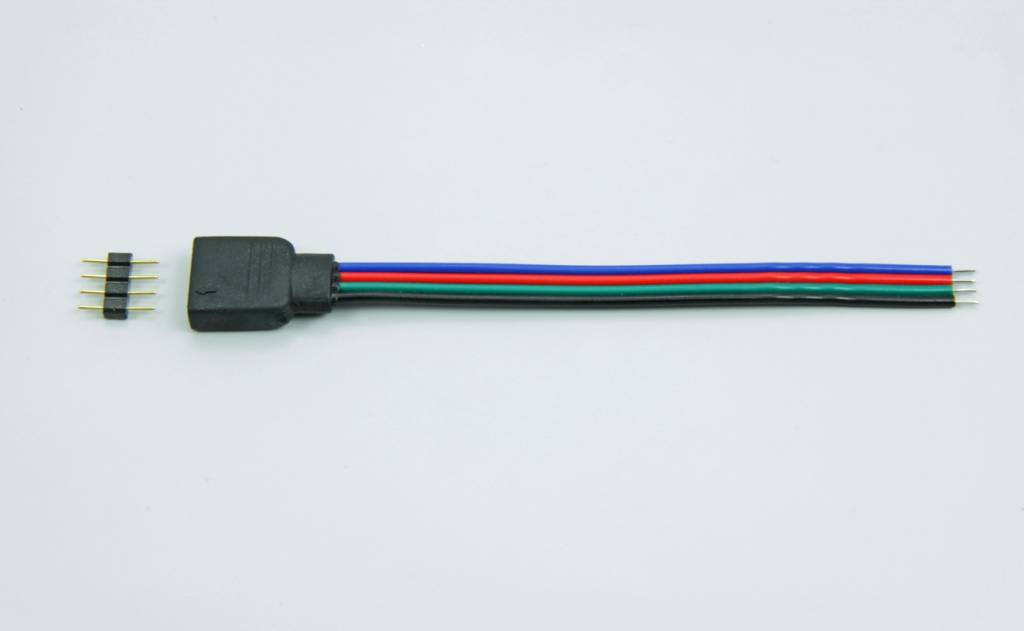 4 Pin Connector voor RGB Led Strips 10cm lang