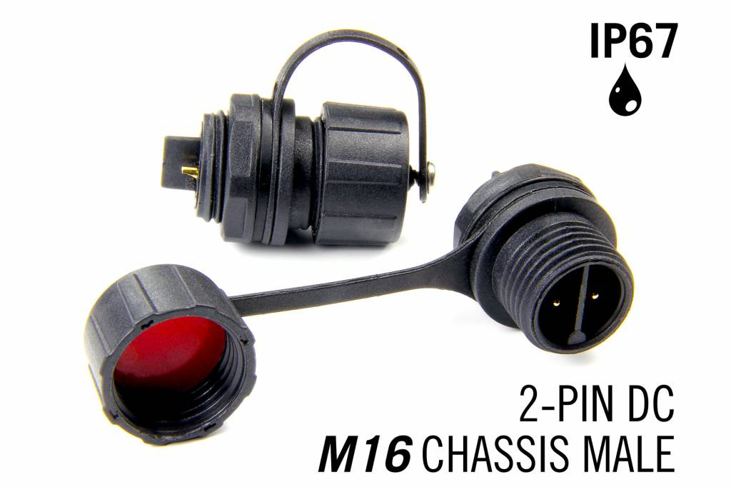M16 2 Pin IP67 Waterdichte Male Chassis Connector