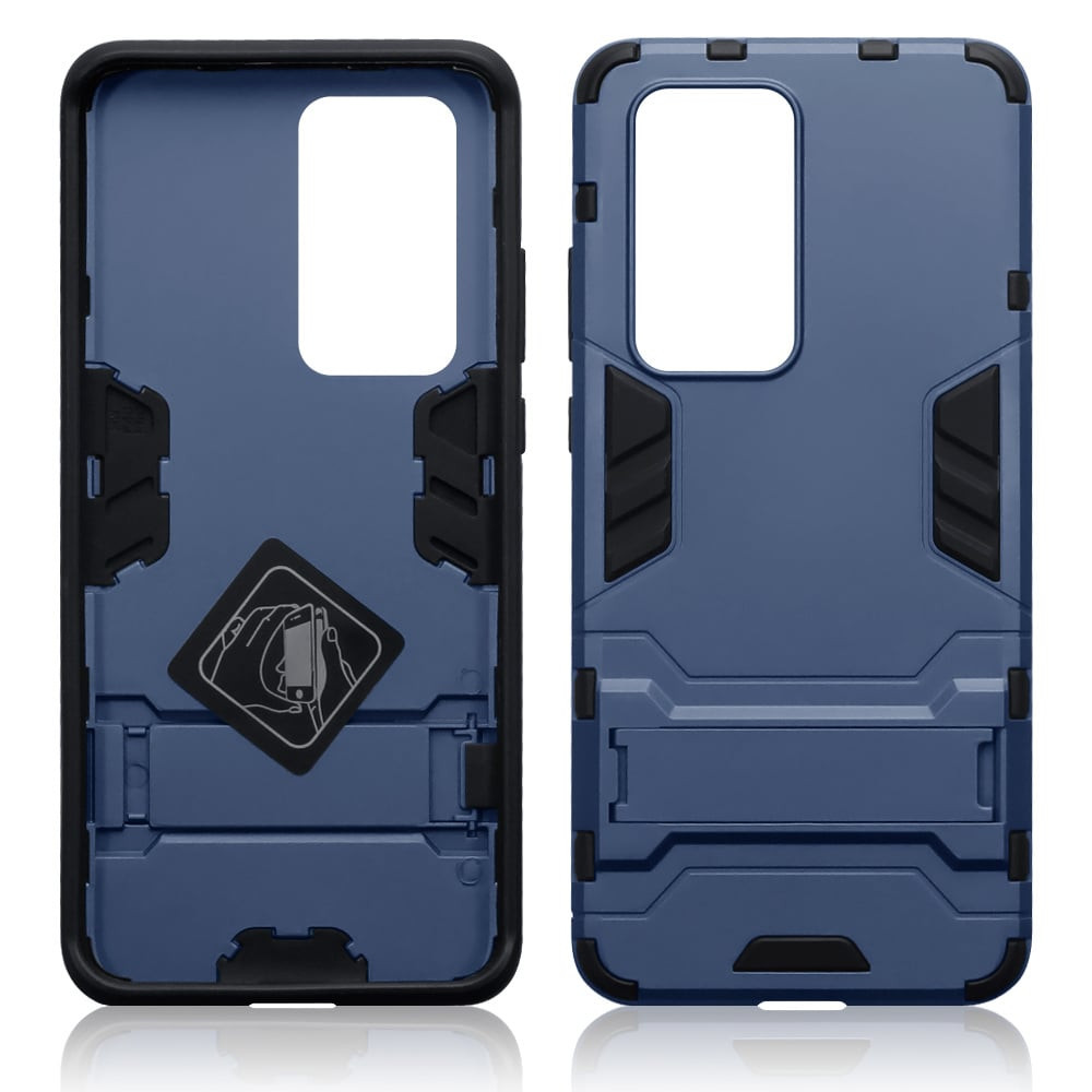 Qubits - Double Armor Layer hoes met stand - Huawei P40 Pro - Blauw