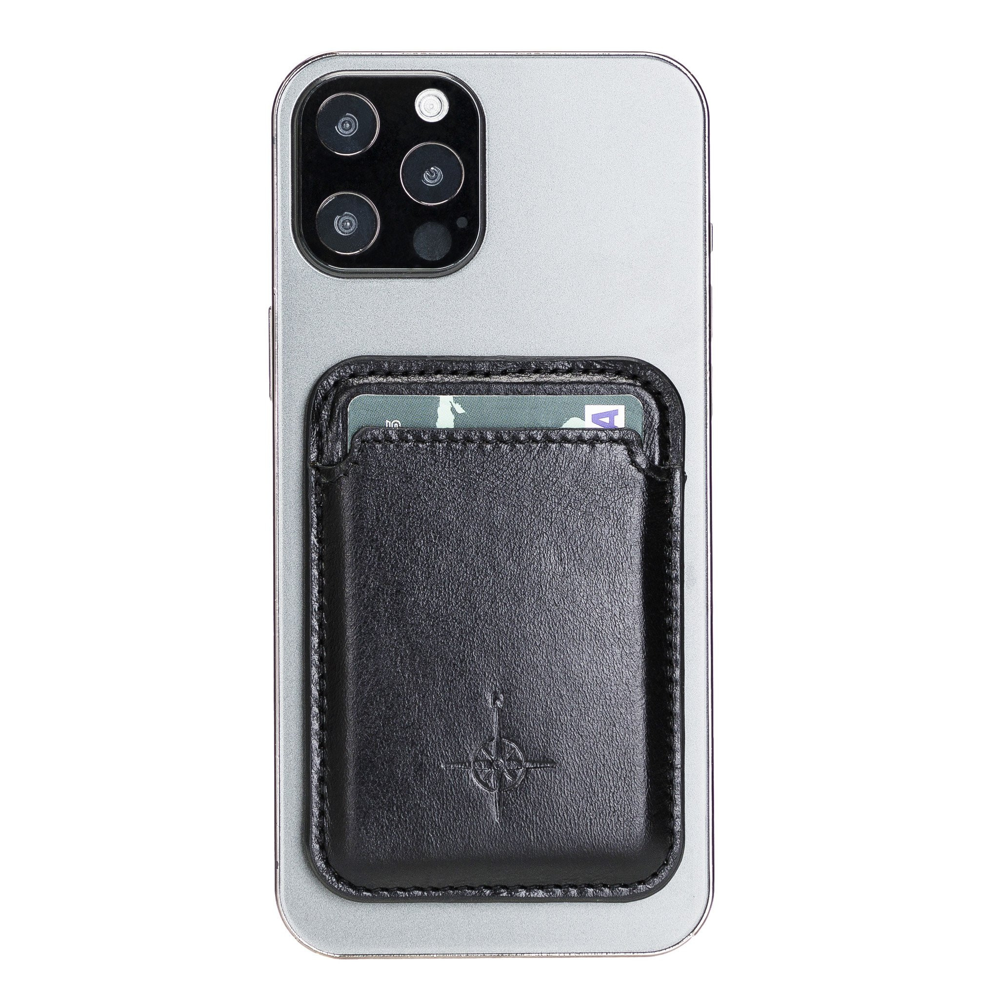 NorthLife - Brida Lederen Magsafe (magnetische) cardholder / pasjeshouder - iPhone 12/13/14 Serie - Zwart
