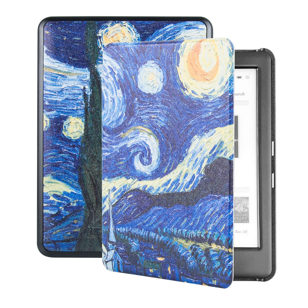 Lunso - Kobo Glo / Glo HD / Touch 2.0 hoes (6 inch) - sleep cover - Van Gogh Sterrennacht