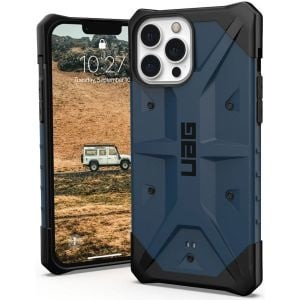 UAG - Pathfinder backcover hoes - iPhone 13 Pro Max - Blauw + Lunso Tempered Glass