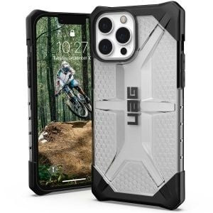 UAG - Plasma backcover hoes - iPhone 13 Pro Max - Zilver + Lunso Tempered Glass