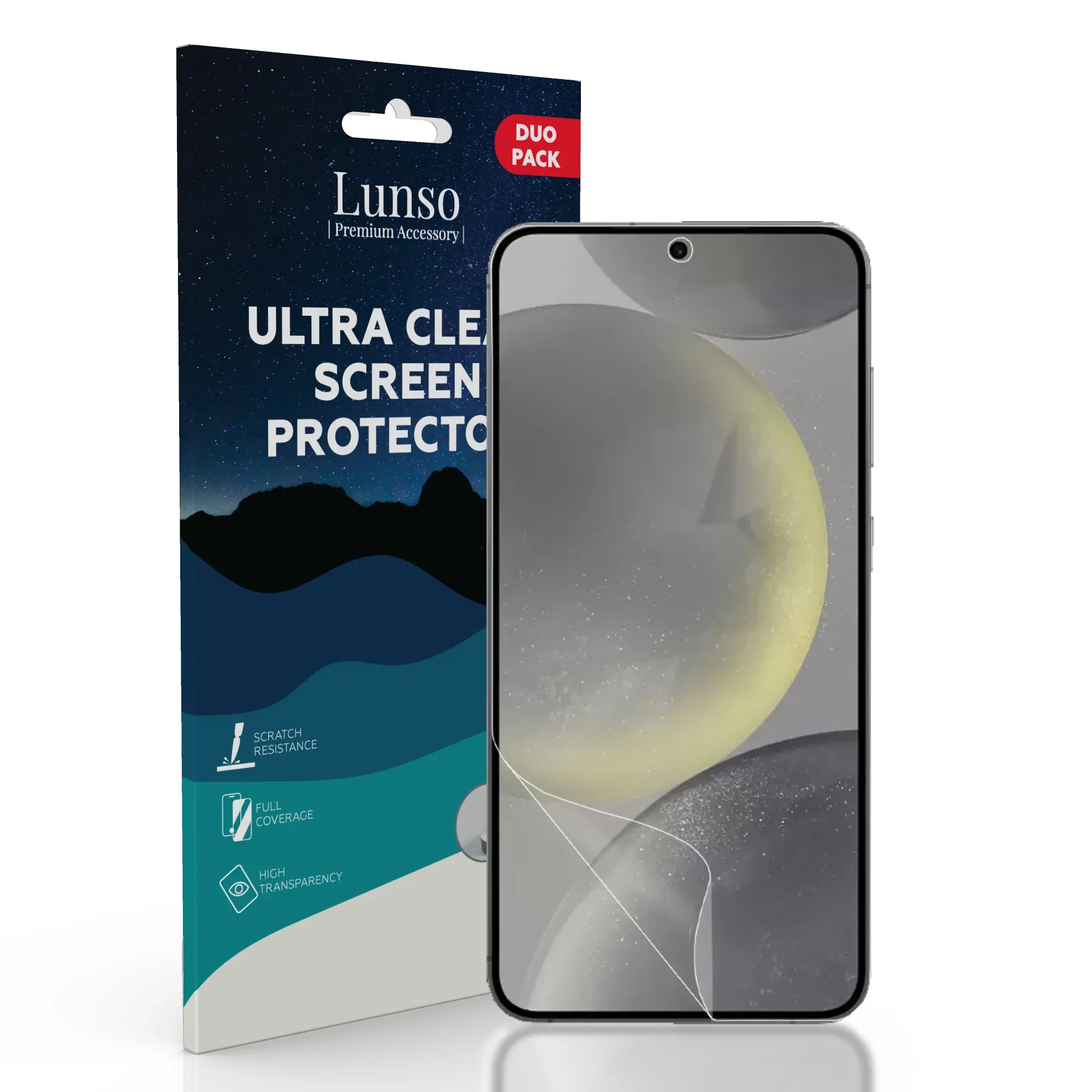 Lunso Samsung Galaxy S24 Plus Duo Pack (2 stuks) Beschermfolie - Full Cover Screenprotector