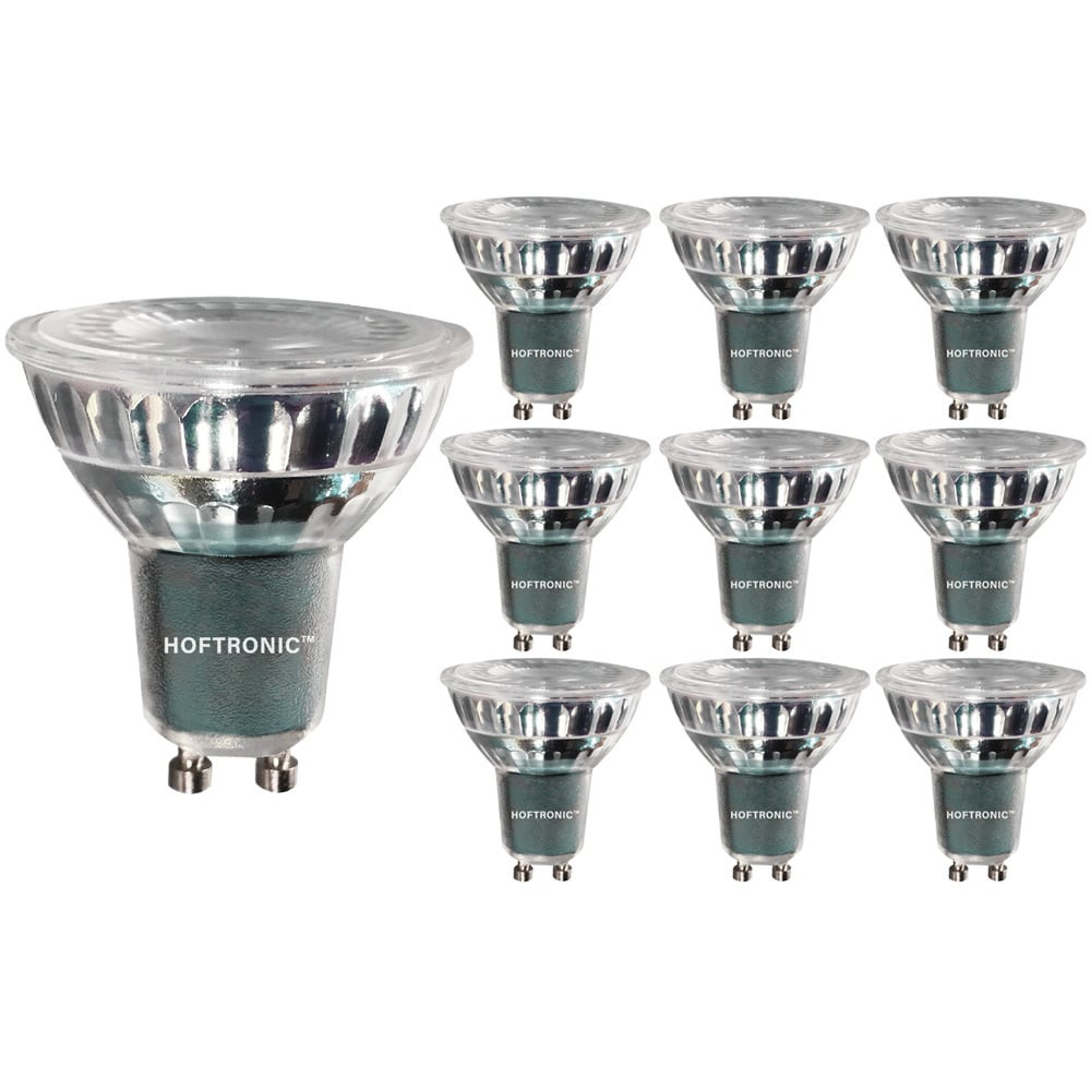 HOFTRONIC™ Set van 10 GU10 LED spots 5 Watt Dimbaar 6000K Daglicht wit (vervangt 50W)