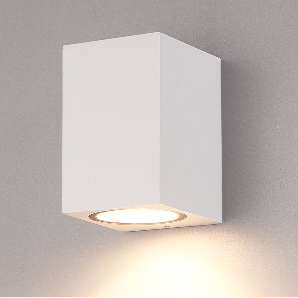 Hofronic Marion - Dimbare LED wandlamp kubus - Incl. GU10 spot - 5 Watt 400 lumen - 2700K warm wit - IP65 - Wit - Binnen en buiten - 3 jaar garantie