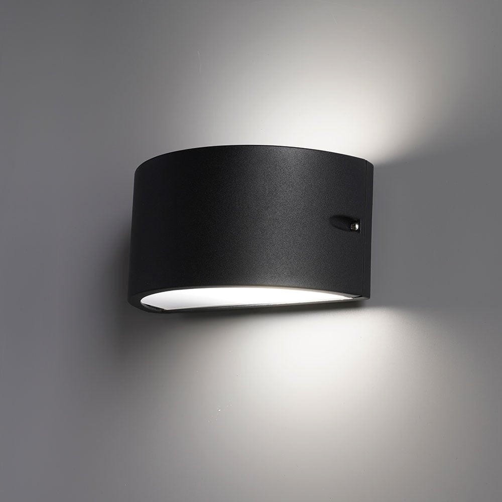HOFTRONIC™ Hugo dimbare LED wandlamp - E27 fitting - excl. lichtbron - max. 18 Watt - Moderne muurlamp - IP54 voor binnen en buiten - Up & Down light - Zwart