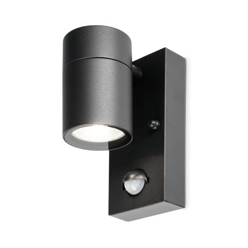 HOFTRONIC™ Mason wandlamp - 6000K warm wit - Bewegingsmelder en schemerschakelaar - IP44 spatwaterdicht - Spotlight voor binnen en buiten - Zwart