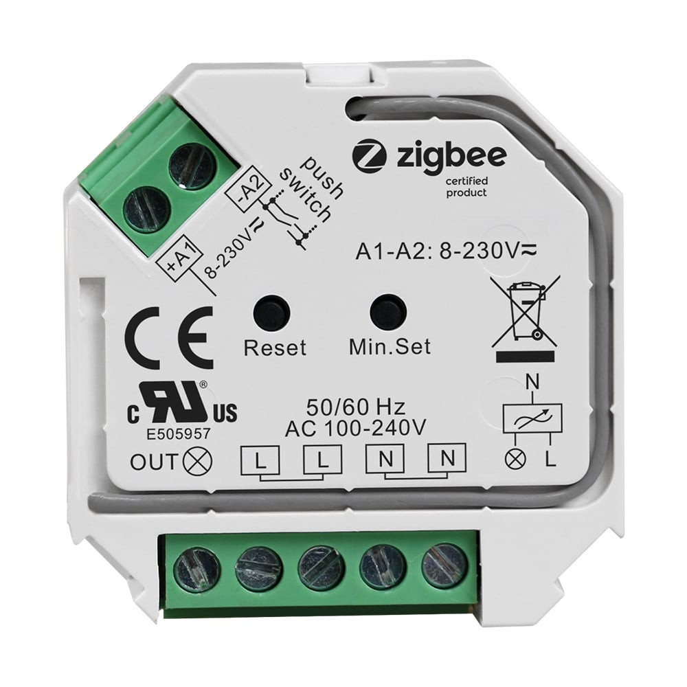 HOFTRONIC™ Zigbee Mini LED dimmer/ontvanger Basic - Draadloos - maximaal 400 Watt - IP20 - Voor Pulsdimmer