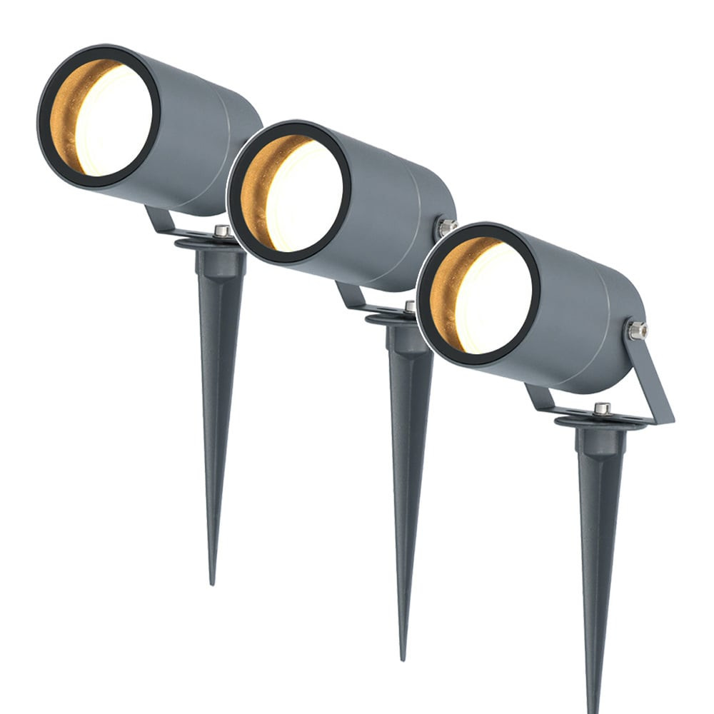HOFTRONIC™ 3x Spikey dimbare LED prikspot aluminium antraciet excl. GU10 spot IP65 waterdicht 3 jaar garantie