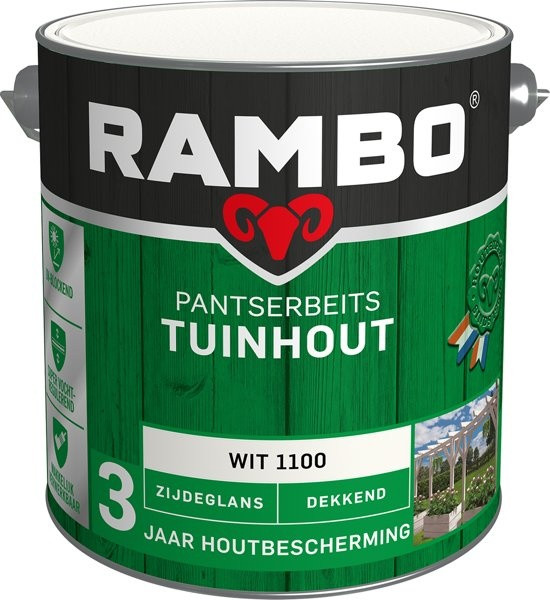 Rambo Pantserbeits Tuinhout Zijdeglans Dekkend - Wit