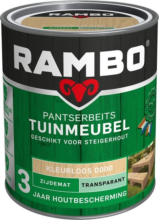 Rambo Pantserbeits Tuinmeubel Zijdemat Transparant - 750 ml Blank