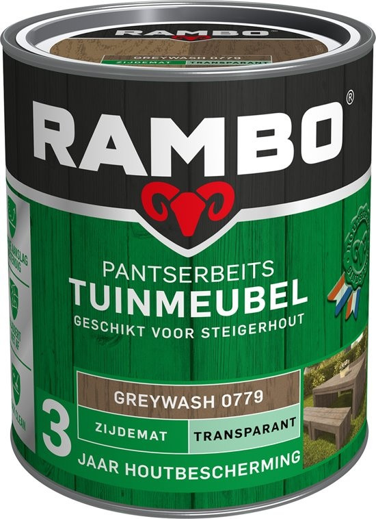 Rambo Pantserbeits Tuinmeubel Zijdemat Transparant - 750 ml Greywash