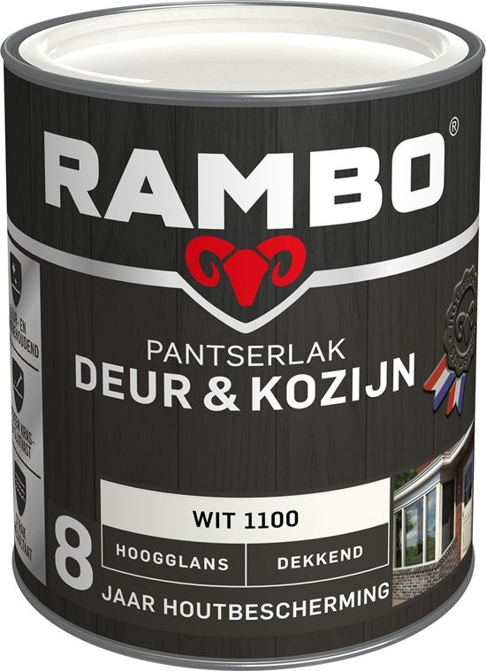 Rambo Pantserlak Deur & Kozijn Hoogglans Dekkend - 750 ml Wit