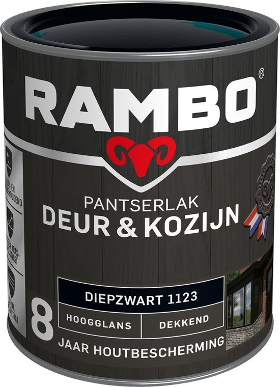 Rambo Pantserlak Deur & Kozijn Hoogglans Dekkend - 750 ml Diepzwart