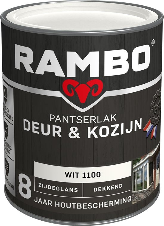 Rambo Pantserlak Deur & Kozijn Zijdeglans Dekkend - 750 ml Wit