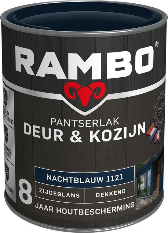 Rambo Pantserlak Deur & Kozijn Zijdeglans Dekkend - 750 ml Nachtblauw