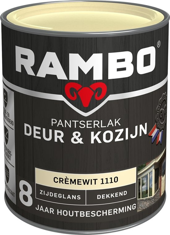 Rambo Pantserlak Deur & Kozijn Zijdeglans Dekkend - 750 ml Crèmewit