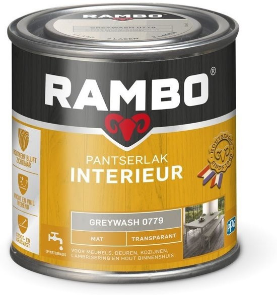 Rambo Pantserlak Interieur Transparant Mat - Greywash