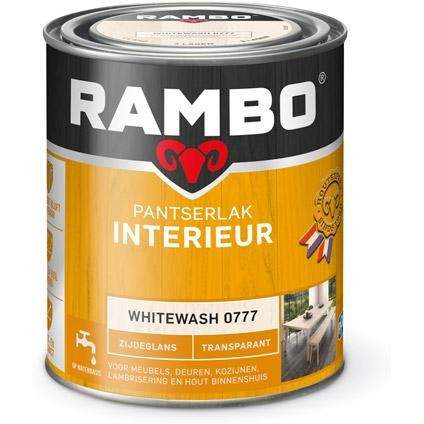 Rambo Pantserlak Interieur Transparant Zijdeglans - Whitewash