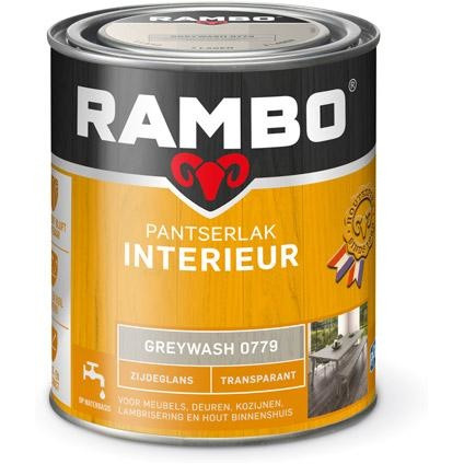 Rambo Pantserlak Interieur Transparant Zijdeglans - Greywash