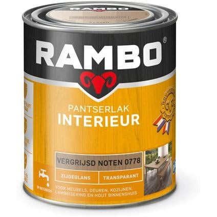 Rambo Pantserlak Interieur Transparant Zijdeglans - Vergrijsd noten
