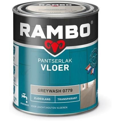 Rambo Pantserlak Vloer Transparant Zijdeglans - 750 ml Greywash