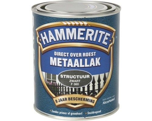 Hammerite Metaallak Direct over Roest Structuur - F360 Zwart