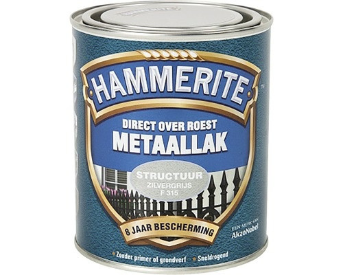 Hammerite Metaallak Direct over Roest Structuur - F315 Zilvergrijs