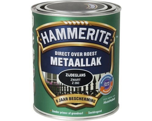 Hammerite Metaallak Direct over Roest Zijdeglans - Z260 Zwart