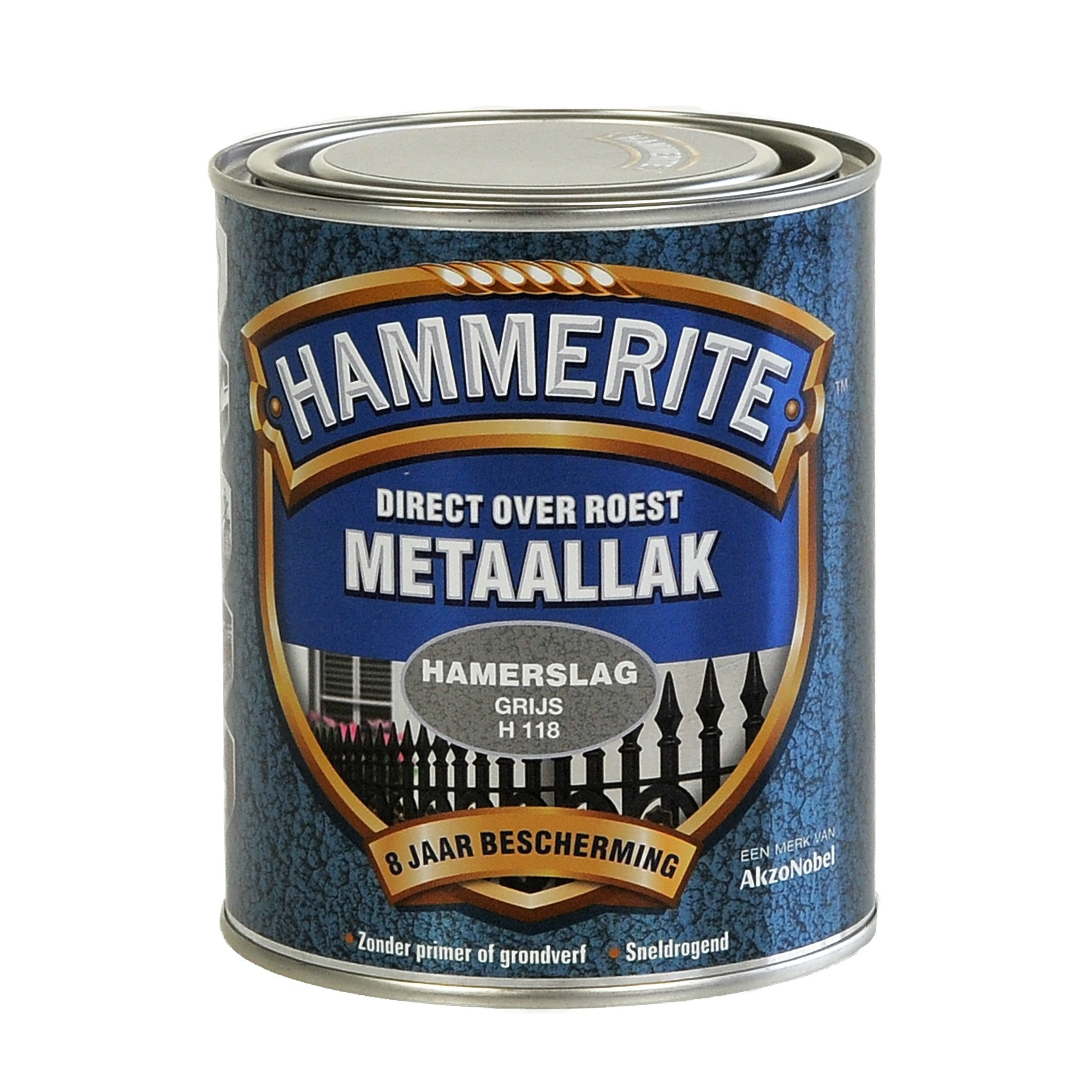 Hammerite Metaallak Direct over Roest Hamerslag - H118 Donkergrijs