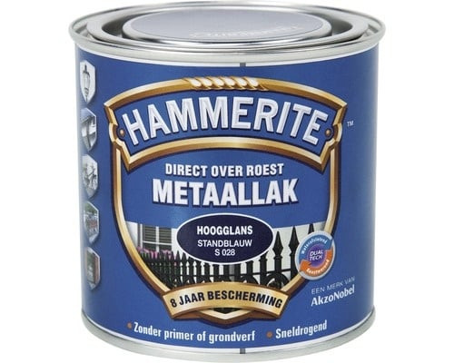 Hammerite Metaallak Direct over Roest Hoogglans - S028 Standblauw