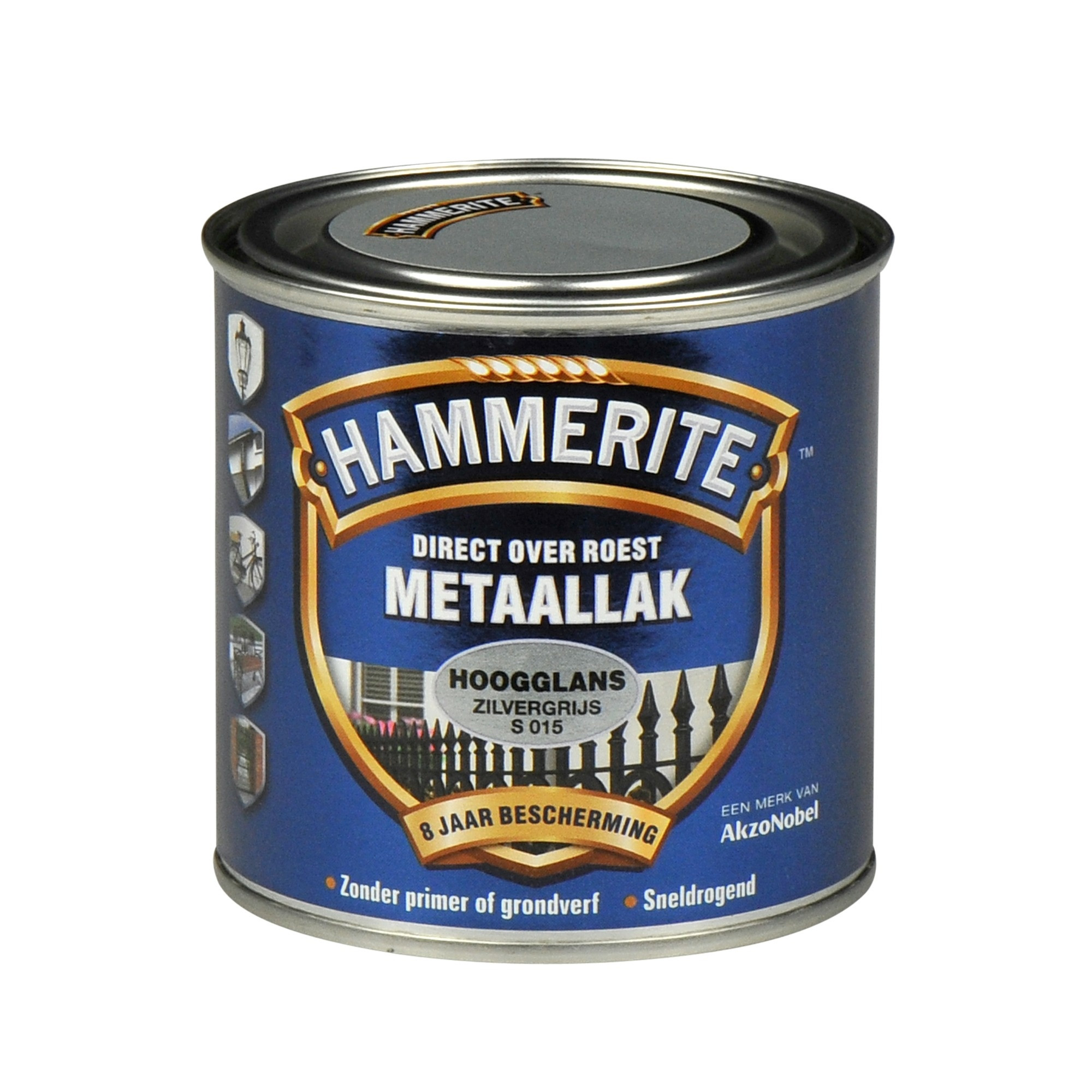 Hammerite Metaallak Direct over Roest Hoogglans - S015 Zilvergrijs