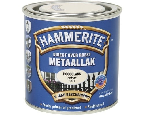 Hammerite Metaallak Direct over Roest Hoogglans - S012 Creme