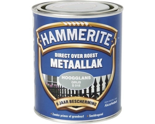 Hammerite Metaallak Direct over Roest Hoogglans - S018 Grijs