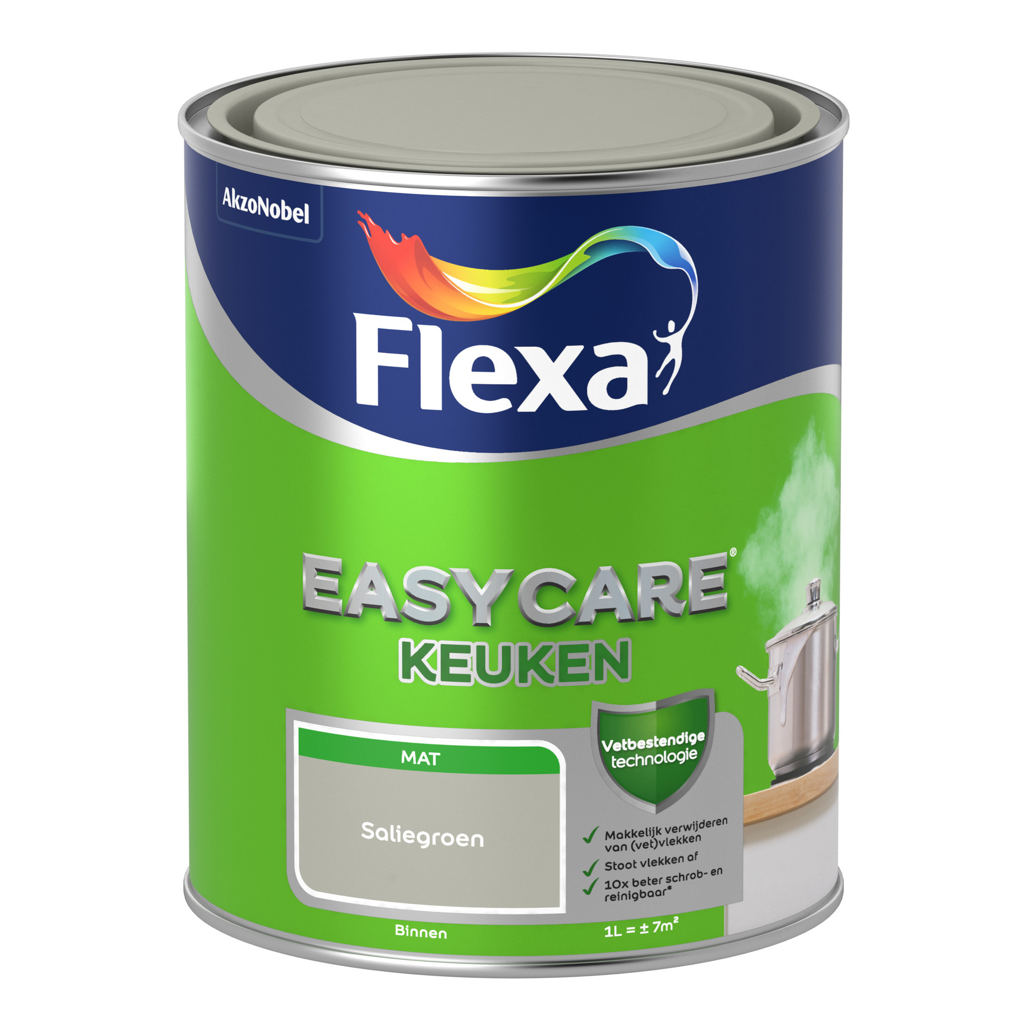 Flexa Easycare Muurverf Keuken Mat - Saliegroen - 1 liter
