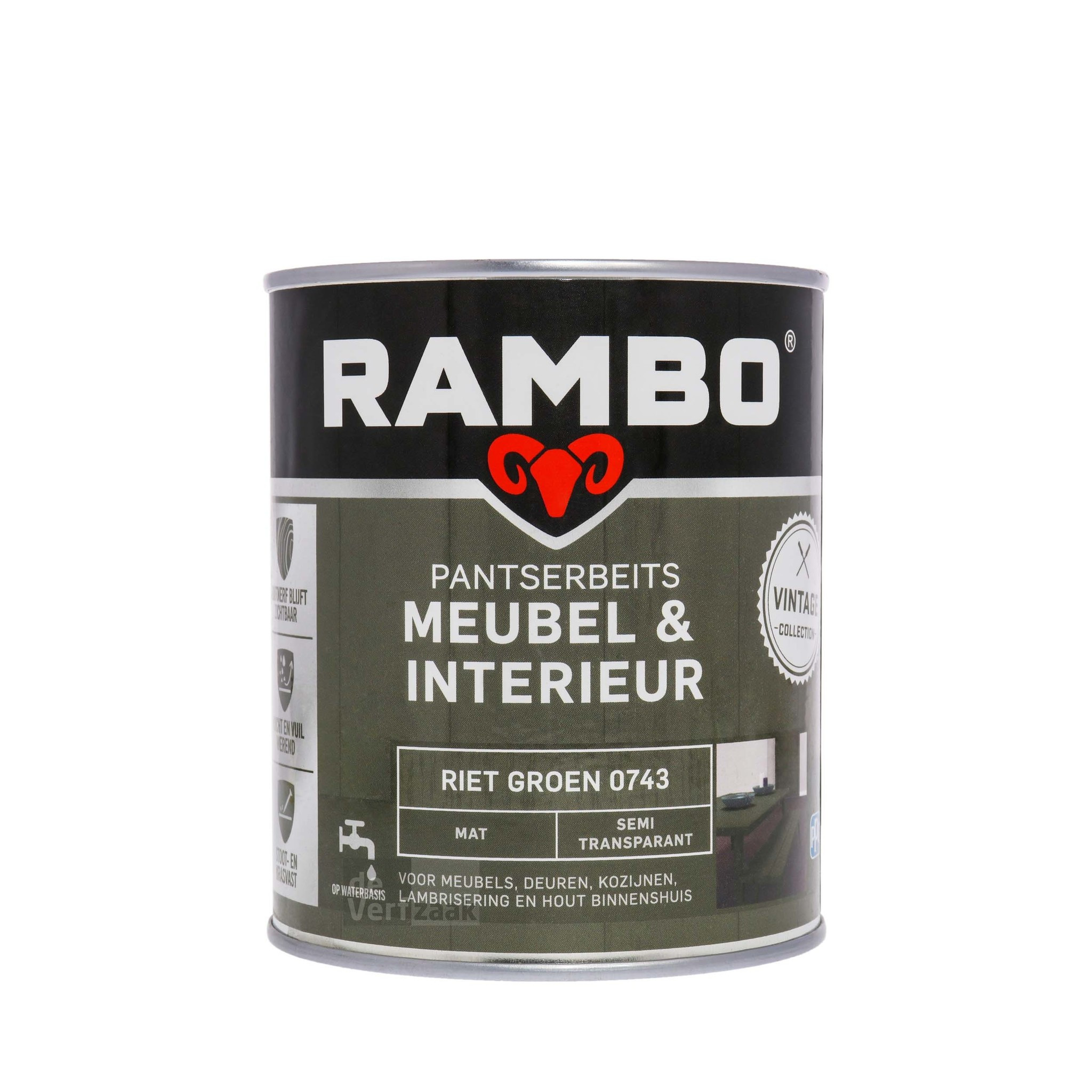 Rambo Pantserbeits Meubel & Interieur Mat 750 ml - Riet Groen