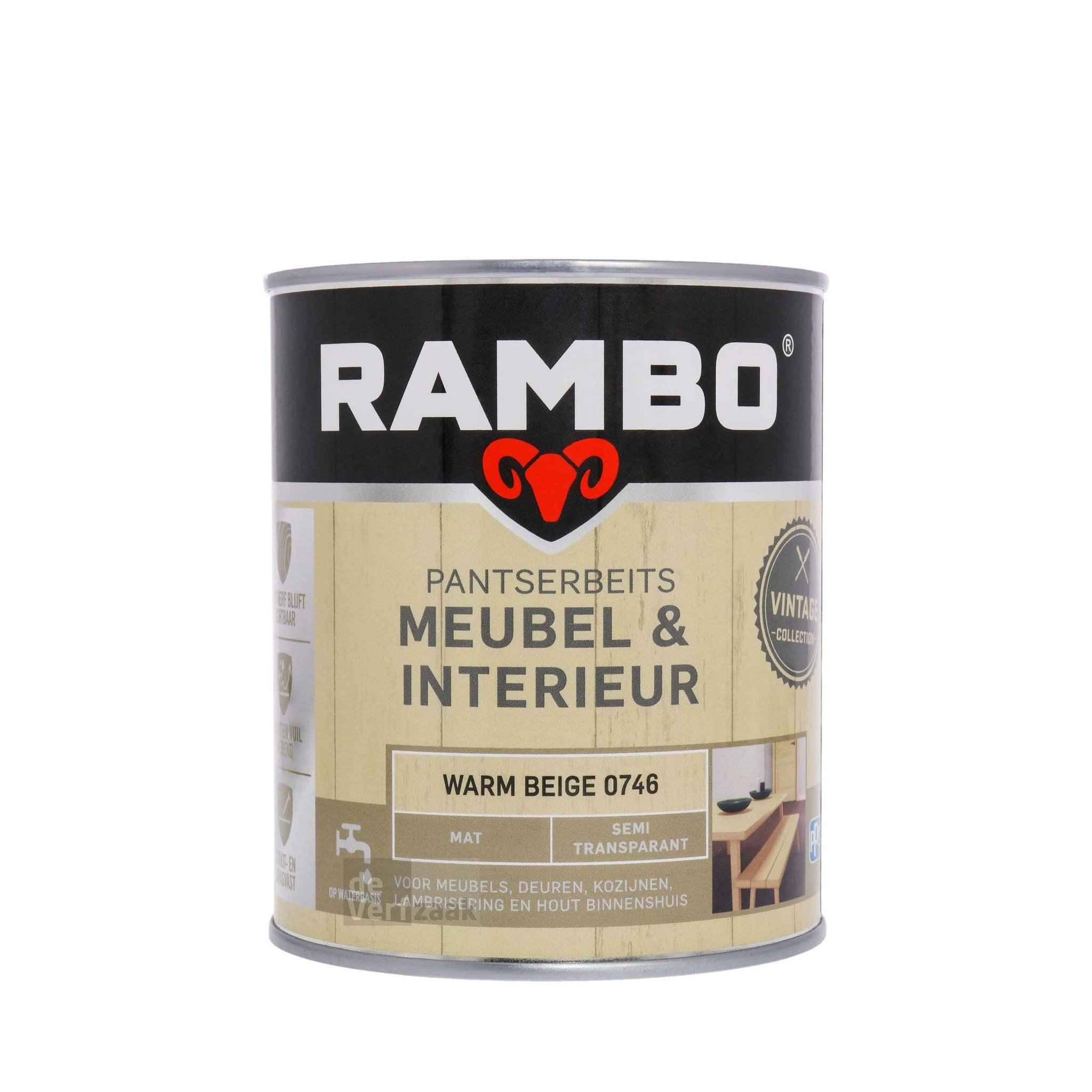 Rambo Pantserbeits Meubel & Interieur Mat 750 ml - Warm Beige