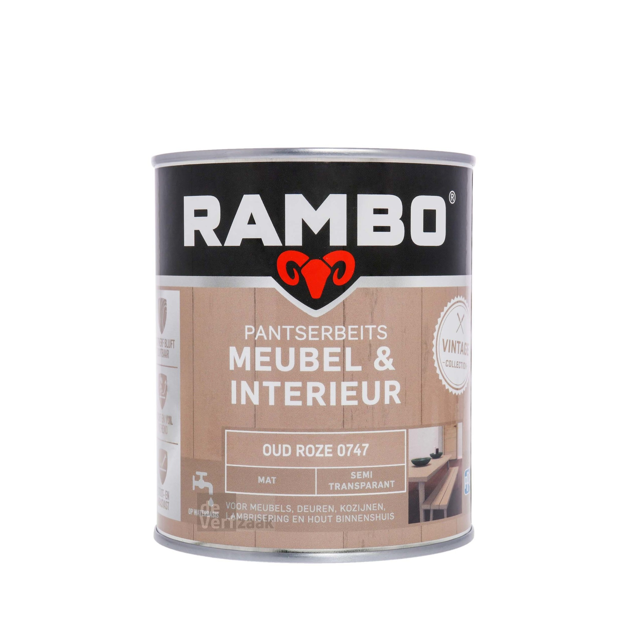 Rambo Pantserbeits Meubel & Interieur Mat 750 ml - Oud Roze
