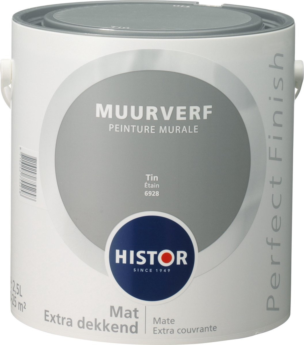 Histor Perfect Finish Muurverf Mat - Tin - 2,5 liter