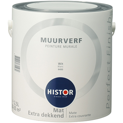 Histor Perfect Finish Muurverf Mat - Wit - 2,5 liter