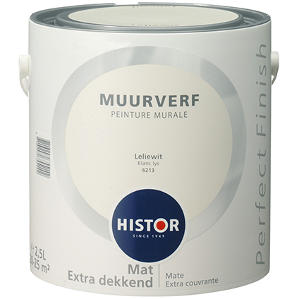 Histor Perfect Finish Muurverf Mat - Leliewit - 2,5 liter