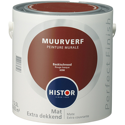 Histor Perfect Finish Muurverf Mat - Baskisch Rood - 2,5 liter