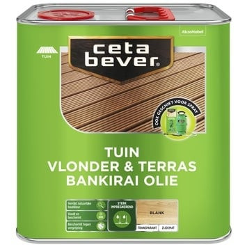 Cetabever Tuin Vlonder en Terras Bankirai Olie Transparant Zijdemat - Blank - 2,5 liter