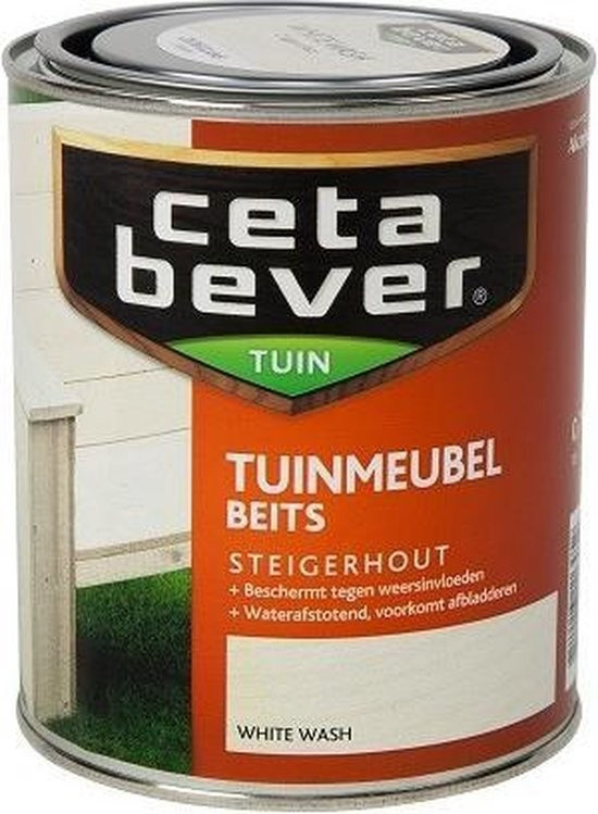 Cetabever Tuin Meubel Beits Steigerhout Transparant Zijdeglans - White Wash - 0,75 liter