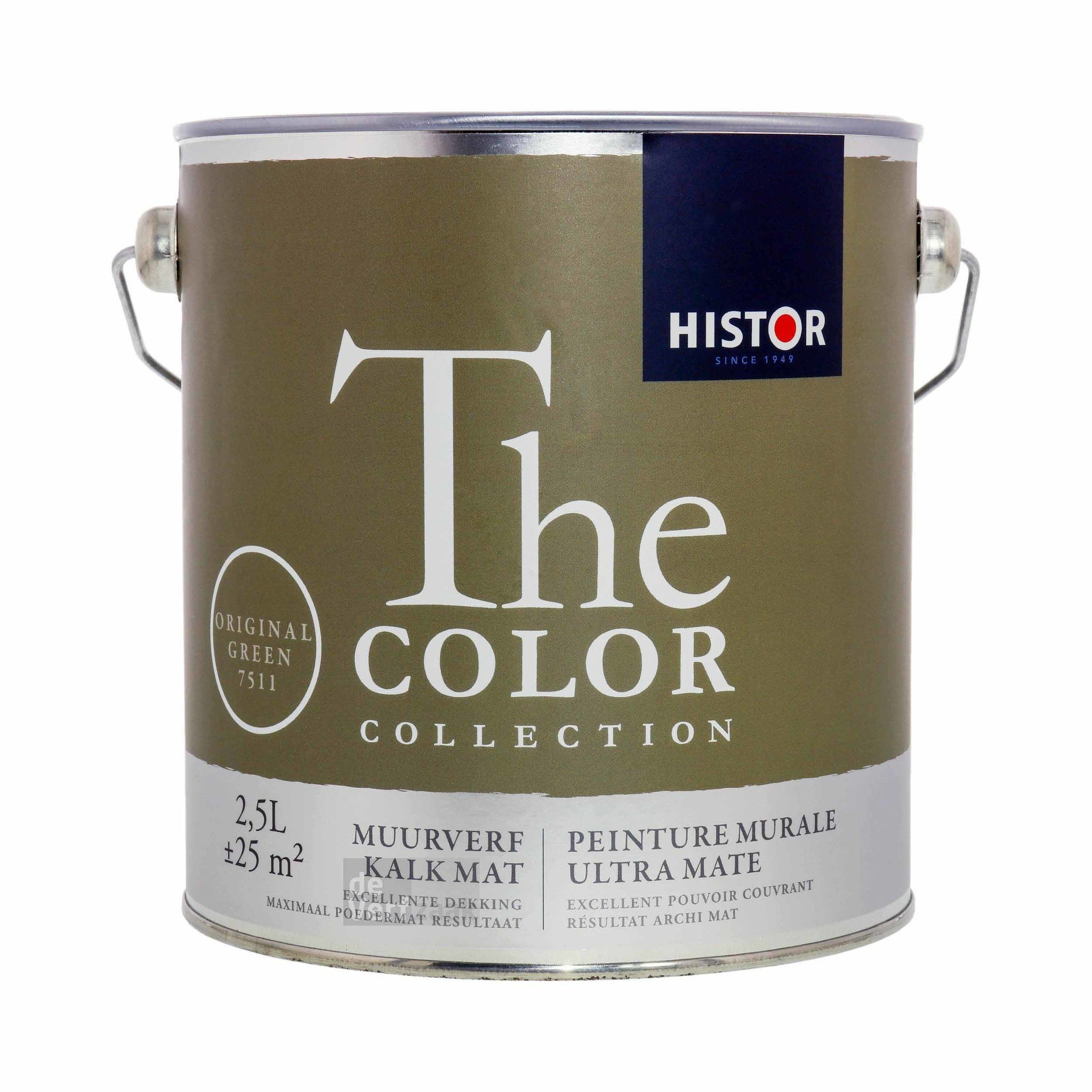 Histor The Color Collection Muurverf Kalkmat - Original Green - 2,5 liter